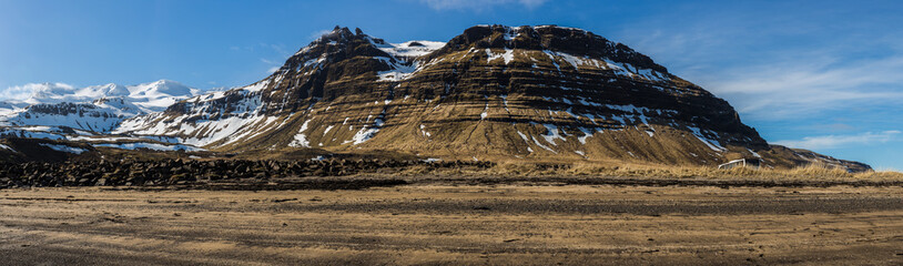 Icelandic landscape vertical panorama 