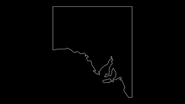 South Australia region map outline animation