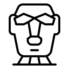 Easter island statue icon. Outline Easter island statue vector icon for web design isolated on white background