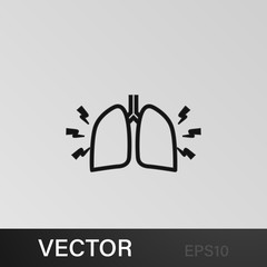 pain in the lungs icon. Element of human body pain for mobile concept and web apps illustration. Thin line icon for website design and development, app development