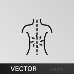 backache icon. Element of human body pain for mobile concept and web apps illustration. Thin line icon for website design and development, app development