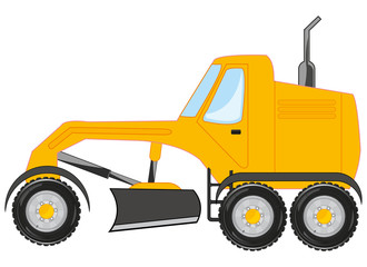 Drawing of the grader on white background is insulated