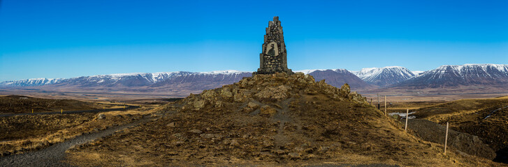 Icelandic Landscape panoramic Arctic winter scene