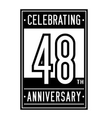 48 years logo design template. Anniversary vector and illustration.