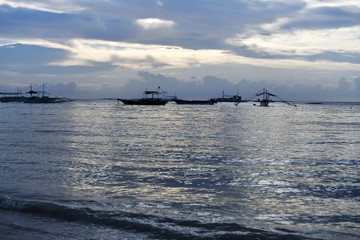 sunset on a tropical island in the philippines