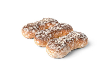 Traditional russian honey gingerbread isolated on white background.