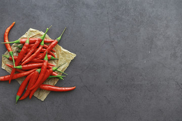 Hot red pepper. Chilean pepper on a black.
