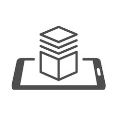 3D visualization vector icon isolated on white background. VR and AR technology app for smartphones. Virtual reality futuristic technology concept