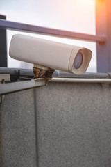 Wireless security camera equipment on the wall