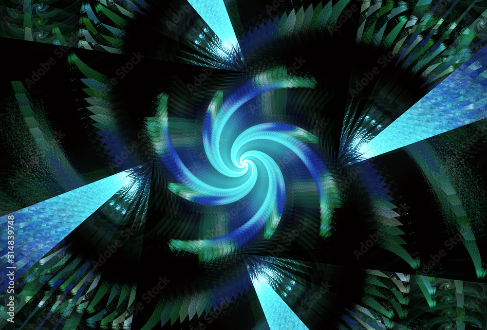 Wall mural abstract color dynamic background with lighting effect. fractal art