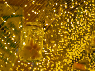 glass jar and light bulb Christmas decorations