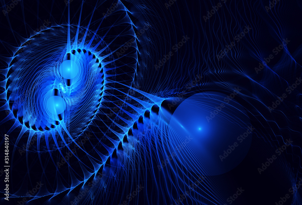 Wall mural abstract color dynamic background with lighting effect. fractal art