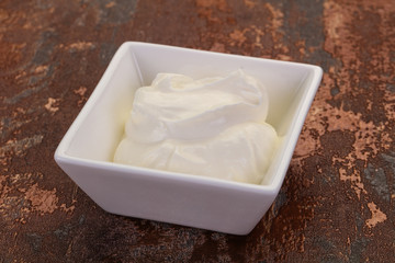 Sour cream in the bowl