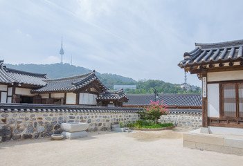 Korea Old House at Namsangol Hanok Village in Seoul South Korea.