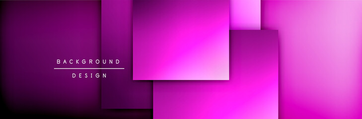 Obraz premium Square shapes composition geometric abstract background. 3D shadow effects and fluid gradients. Modern overlapping forms