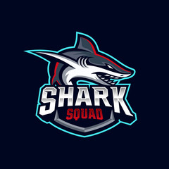 Shark esport gaming mascot logo template Vector © nrsha