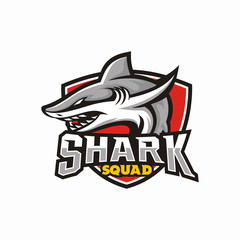 Shark esport gaming mascot logo template Vector