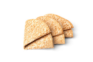 Tortilla isolated on white background.