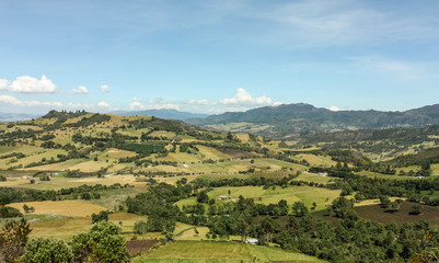 Fototapeta na wymiar Panoramic view of the mountains and the Andes, province of Cundinamarca. Colombia