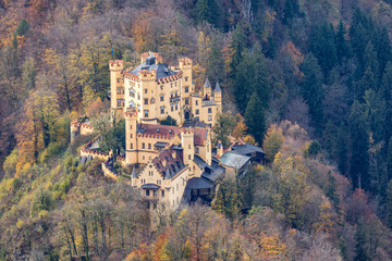Castle Hohenschwangau in the bavarian alps