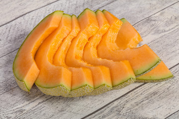 Sliced tasty sweet sliced melon