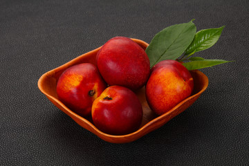 Sweet tasty ripe few nectarines