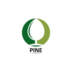 Pine logo template vector icon illustration