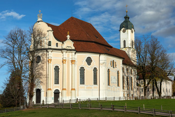 Fototapeta na wymiar Famous Wieskirche in autumn
