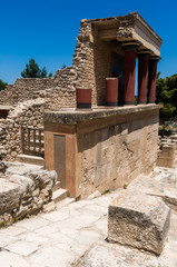 Ruins of the ancient greek palace in Knossos  archaeological site, Crete, Greece