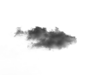 Black smoke isolated on a white background