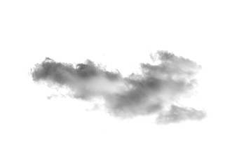 Black smoke isolated on a white background