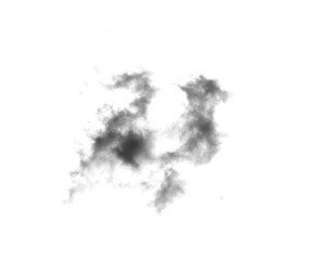 Black smoke isolated on a white background