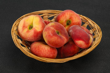 Sweet ripe tasty flat peach