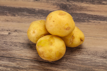 Young small seasonal potato heap