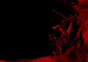 Obraz premium abstract vector splatter red color on black color design background. illustration vector design.