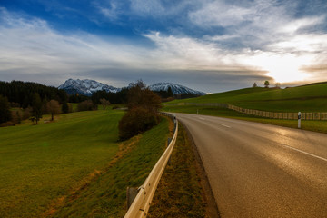Naklejka premium Panoramic view of Alps in Bavaria, Germany