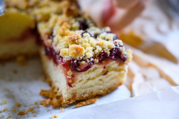 Kirsch streusel kuchen