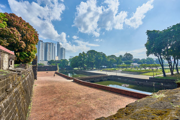 Fort Santiago and Plaza Moriones in Manila - Philippines. The fortress where the poet José Rizal was executed