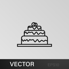 a wedding cake icon. Element of wedding for mobile concept and web apps illustration. Thin line icon for website design and development, app development. Premium icon