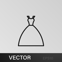 bride's dress icon. Element of wedding for mobile concept and web apps illustration. Thin line icon for website design and development, app development. Premium icon