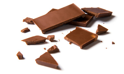 Milk chocolate sweetness dessert on a white background