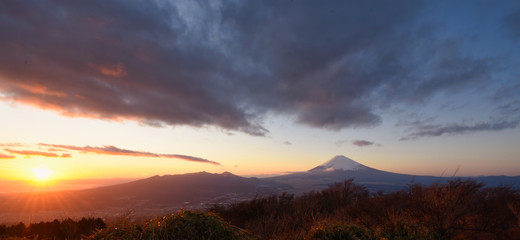 Fototapeta na wymiar Fuji mountain sunset from Hakone, Japan