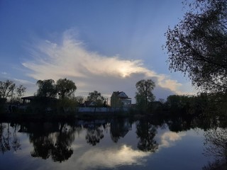 sunset over the lake