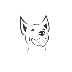 Vector Dog Head Black and White Logo, Sign, Design. symbol. Mammals. Illustrator. on white background