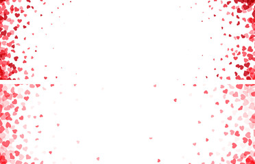 Obraz premium Valentines day banners. Heart confetti falling over white background for greeting cards, wedding invitation.