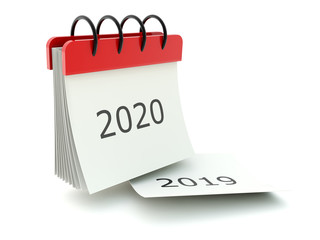 2020 New year calendar icon isolated on white