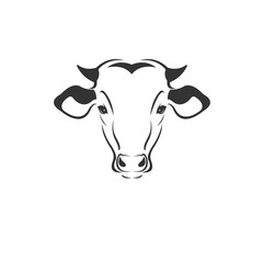Vector of a cow head  Black and White Logo, Sign, Design. symbol. Mammals. Illustrator. on white background