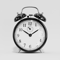 Classic black table clock isolated