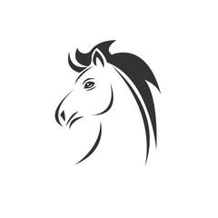 Vector of horse head  icon to animal Black and White Logo, Sign, Design. symbol. Illustrator. on white background
