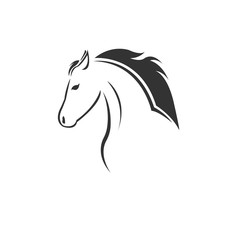 Vector of horse head  icon to animal Black and White Logo, Sign, Design. symbol. Illustrator. on white background